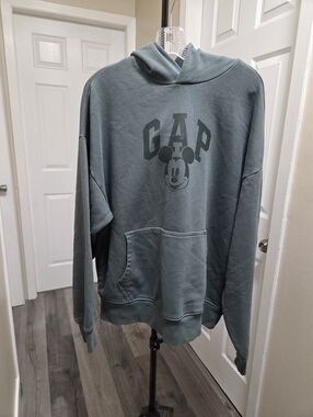 GAP Cotton Blend Green Mickey Mouse Hooded Sweatshirt